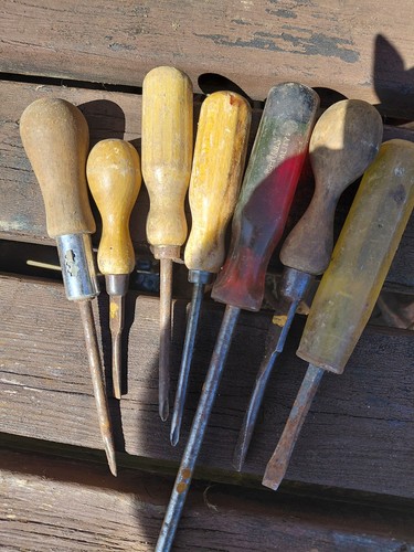 Vintage old screwdrivers - old, as