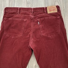 LEVI’S 511 Corduroy Trousers W38 L34 Red Slim Straight Fit Mens Great Condition