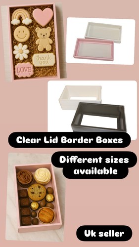 Clear lid border boxes - lid,