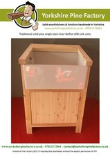FREE STANDING solid pine single plain door Belfast sink cabinet - SINK INCLUDED