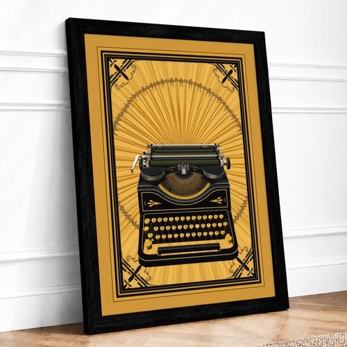 Typewriter sunburst art deco - typewriter,