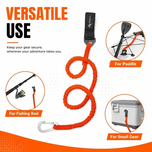 Coiled paddle leash - paddle, orange