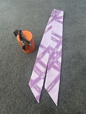 Hermes Twilly Silk Scarf Lilac