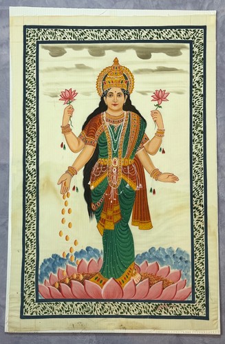 Goddess lakshmi hand painted - lakshmi,
