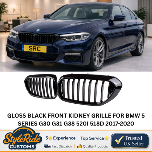 Gloss black front kidney - gloss,