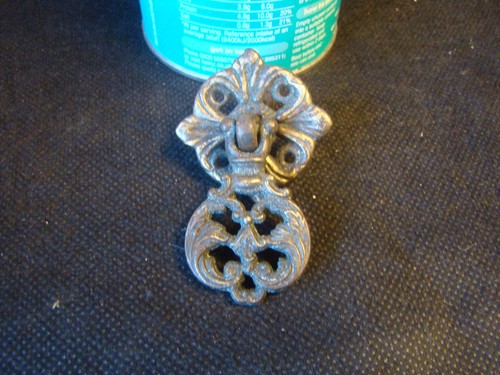 Ornate vintage brass drop - brass, pull
