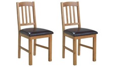 Pair of 2 Oak Dining Chairs