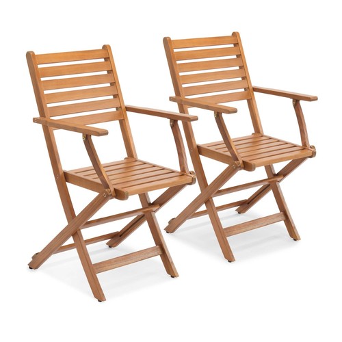 Wooden garden chairs set - garden,