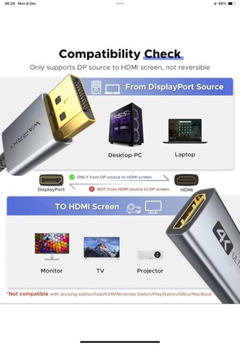 Warrky mini displayport to - mini,