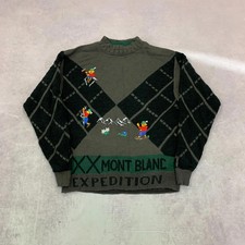 Vintage Carlo Colucci knitted jumper Embroidered Mont Blanc mountain climber