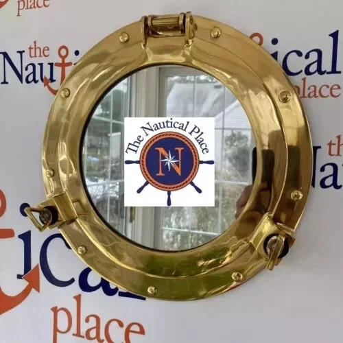 Porthole mirror brass - 24",