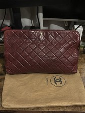 CHANEL Timeless Clutch Red  Leather