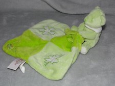 Baby Nat Teddy bear comforter soft toy green blankie