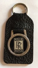 Vintage Rolls Royce keyring, key fob 1970’s Very good condition, Leather backing