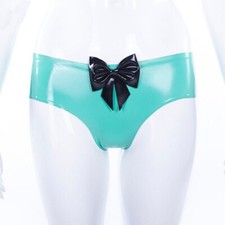 UK Latex Rubber Briefs With Bow Tie Women's Shorts Underwear Clubwear BDSM 0.4mm