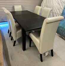 Pinetum Quercus Solid Dark Oak 5'x3'/150x90cm extending dining table, 6 chairs  