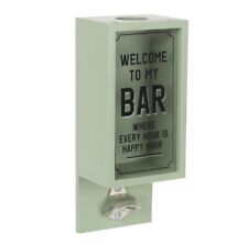 Bottle Opener Plaque Bar Green Garden Happy Hour Welcome To My Bar Pub Man Cave