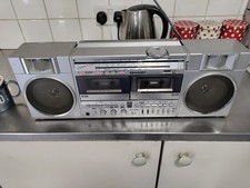 Sharp GF-500E Vintage Double Cassette Recorder/Radio Colectible read description