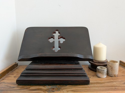 Antique wood carved bible - wood,