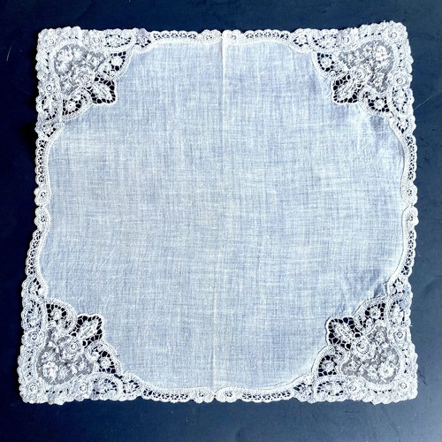 Antique wedding hankie lace - hankie,