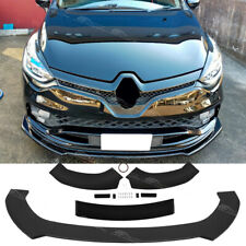 For Renault Clio RS MK4 Gloss Black Front Bumper Spoiler Lip Splitter Body Kit