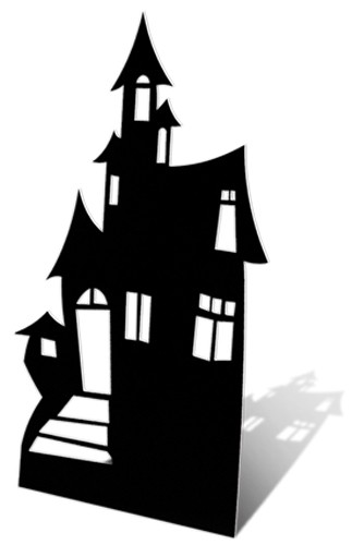 Small haunted house silhouette - haunted,