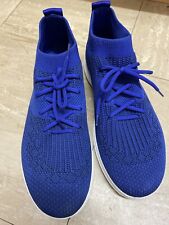 Fitflop UK 6.5 Uberknit Slip On High Top Sneaker Mazarin Blue/ Black 