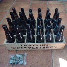 Belgian Trappist Westvleteren 12 - 24 empty beer bottles and wooden crate