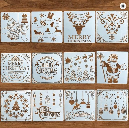 12x christmas craft stencils - 12x,