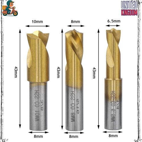 3pcs spot weld drill - drill, bits