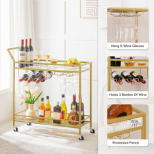 Elegant Gold Bar Cart with