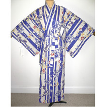 NEW GENUINE jAPANESE COTTON YUKATA KIMONO adapted to a ROBE DRESSING GOWN + BELT