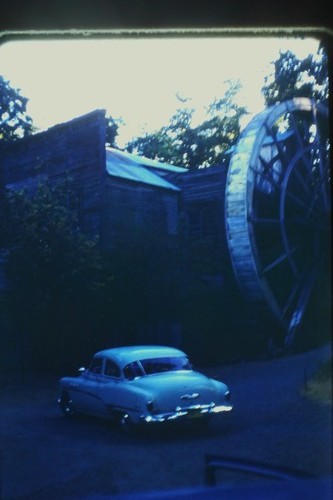1950s classic blue - blue, parked