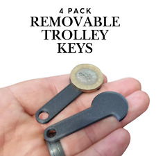 4x - Removable Trolley Coin Keyring Supermarket £1 Pound Shopping Cart Token Key