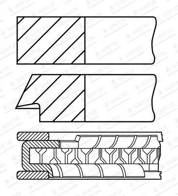 Piston ring set 430100 - piston,