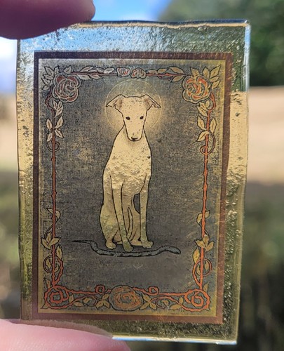 Stained glass greyhound - greyhound, dog