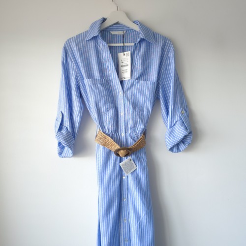 Zara small blue linen blend - zara,