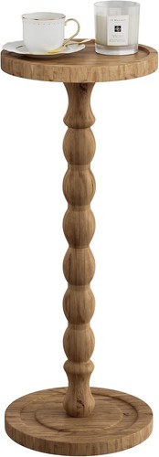 Wooden round side table - round,