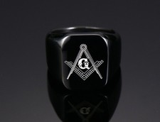 MASON MASONIC FREEMASON BLACK MENS STAINLESS STEEL RING size 7-15 YOU CHOOSE
