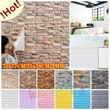 60pcs 3D Tile Brick Wall Sticker Self-adhesive Waterproof Foam Panel Wallpaper*
