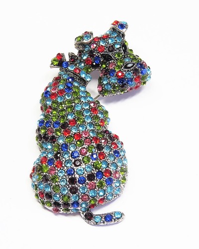 Silver plated brooch - brooch,