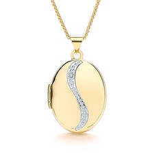 Real Diamond Oval Locket Solid