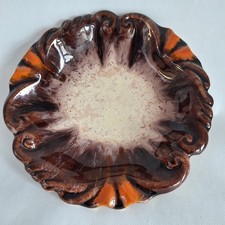 Mid-Century W German Jasba 535 Drip Glaze Sculpted Pottery Bowl - Good Condition