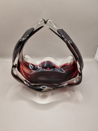 Vintage murano glass basket - vintage,