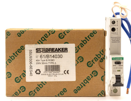 Crabtree 40a rcbo type 30ma - crabtree,