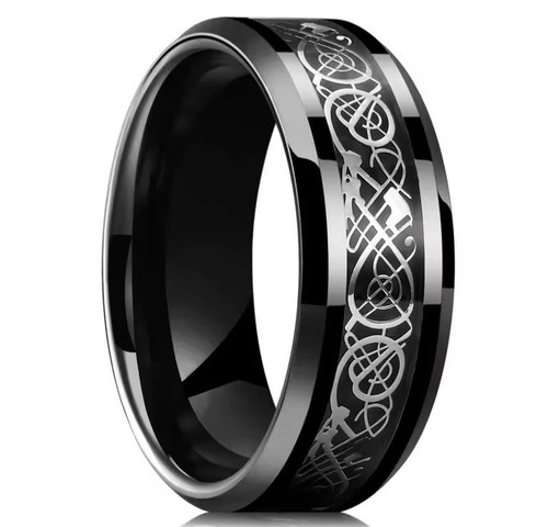 Men 8mm black tungsten - black,