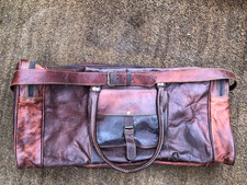 Leather , Canvas lined Holdall/Sports/ Bag