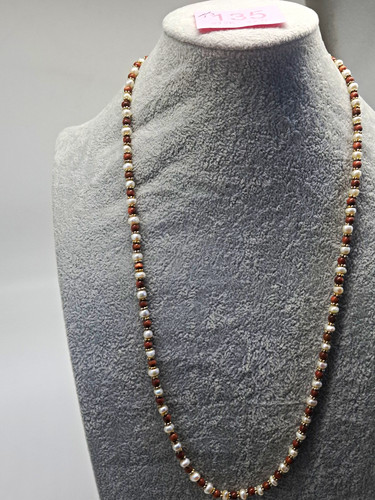 Beaded necklace gold tone - necklace,