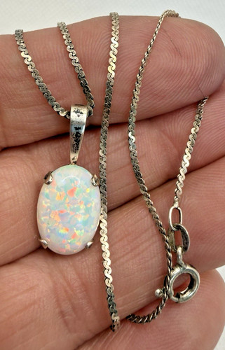 Opal pendant sterling silver - opal,