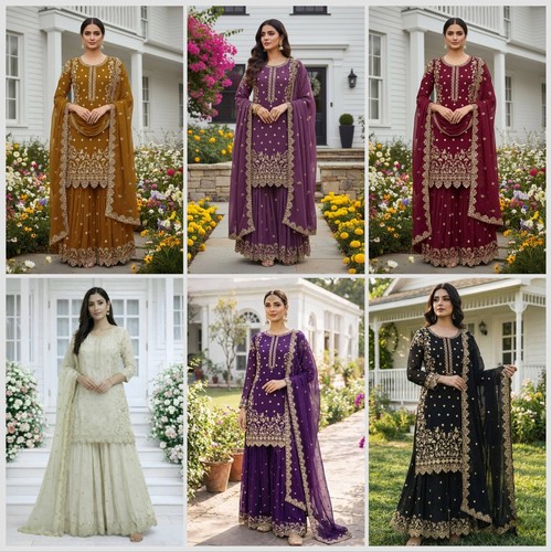 Lilac white gharara - gharara, sharara